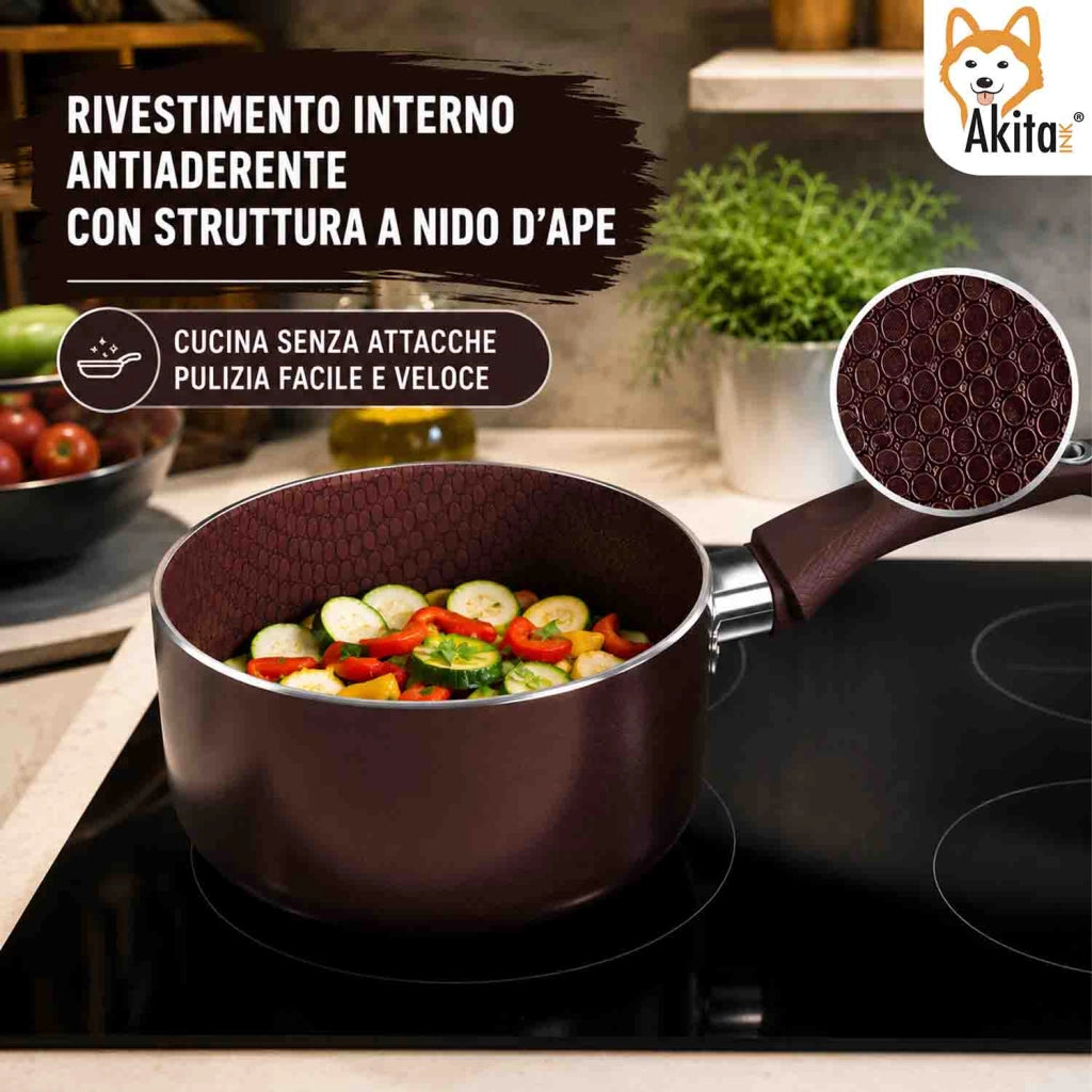 Akitaink Casseruola 16 cm Induzione Marrone