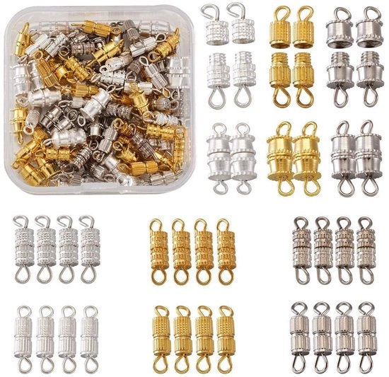 Set di Chiavi a Viti 90 pezzi - Chiavi a Viti a Sfera - 3 Stili - 30 Set - Per Creare Gioielli - Design Retro