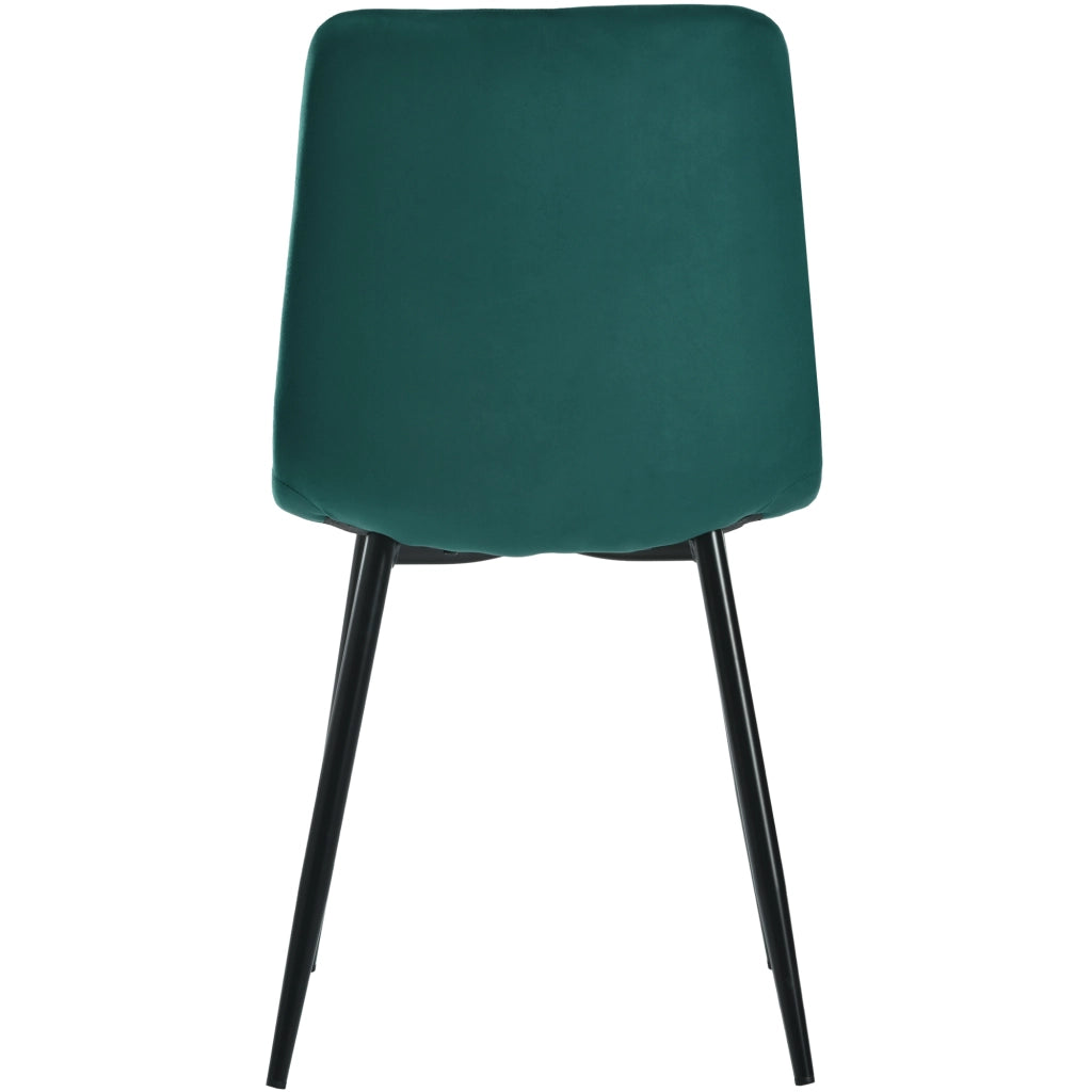SEDIA DA PRANZO in velluto Verde scuro, struttura in metallo, Set da 4 pezzi