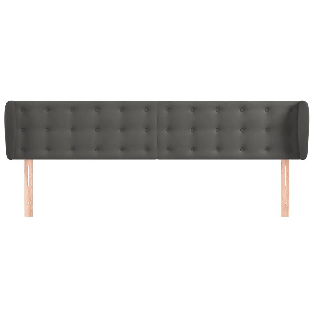Testiera | Testata ad Orecchio Grigio Scuro 163x23x78/88 cm in Velluto