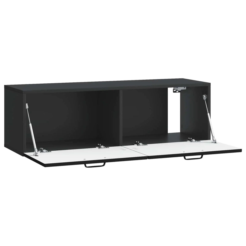 Mobile Porta TV da Muro Montaggio a parete Nero 98 x 31 x 30 cm 899406