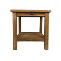 Tavolino Quadrato con Ripiano da Esterno Sal 50x50 cm in Legno Teak