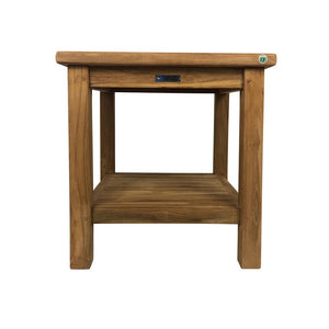 Tavolino Quadrato con Ripiano da Esterno Sal 50x50 cm in Legno Teak