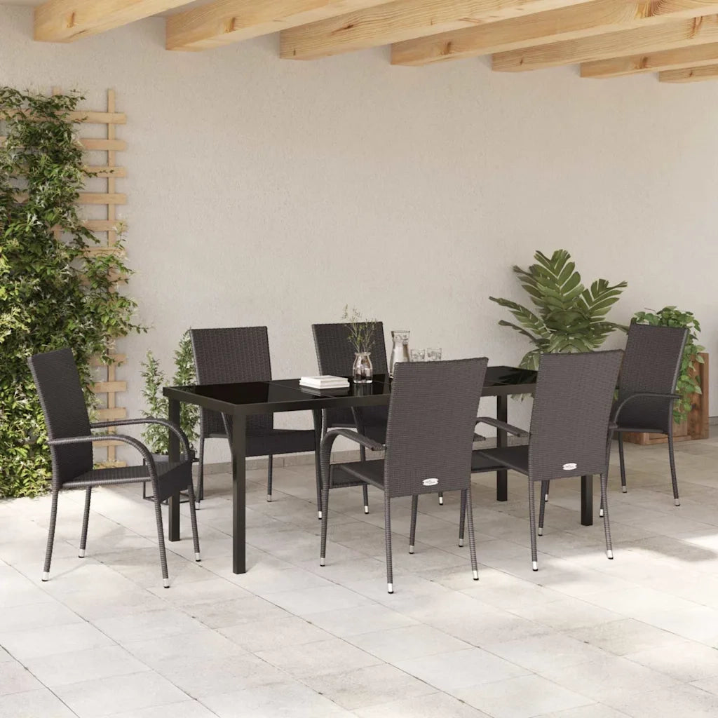 Set da Pranzo per Giardino 7 pcs Marrone 3379399