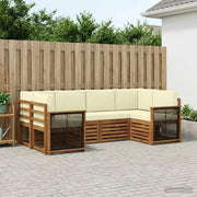 Set divano sezionale con cuscino 5 pcs Naturale e Crema 3384771
