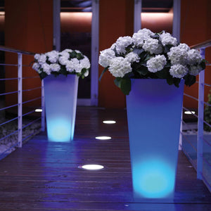 Vaso Luminoso da Giardino a LED 38x38x80 cm in Resina 5W Cedar Bianco Freddo