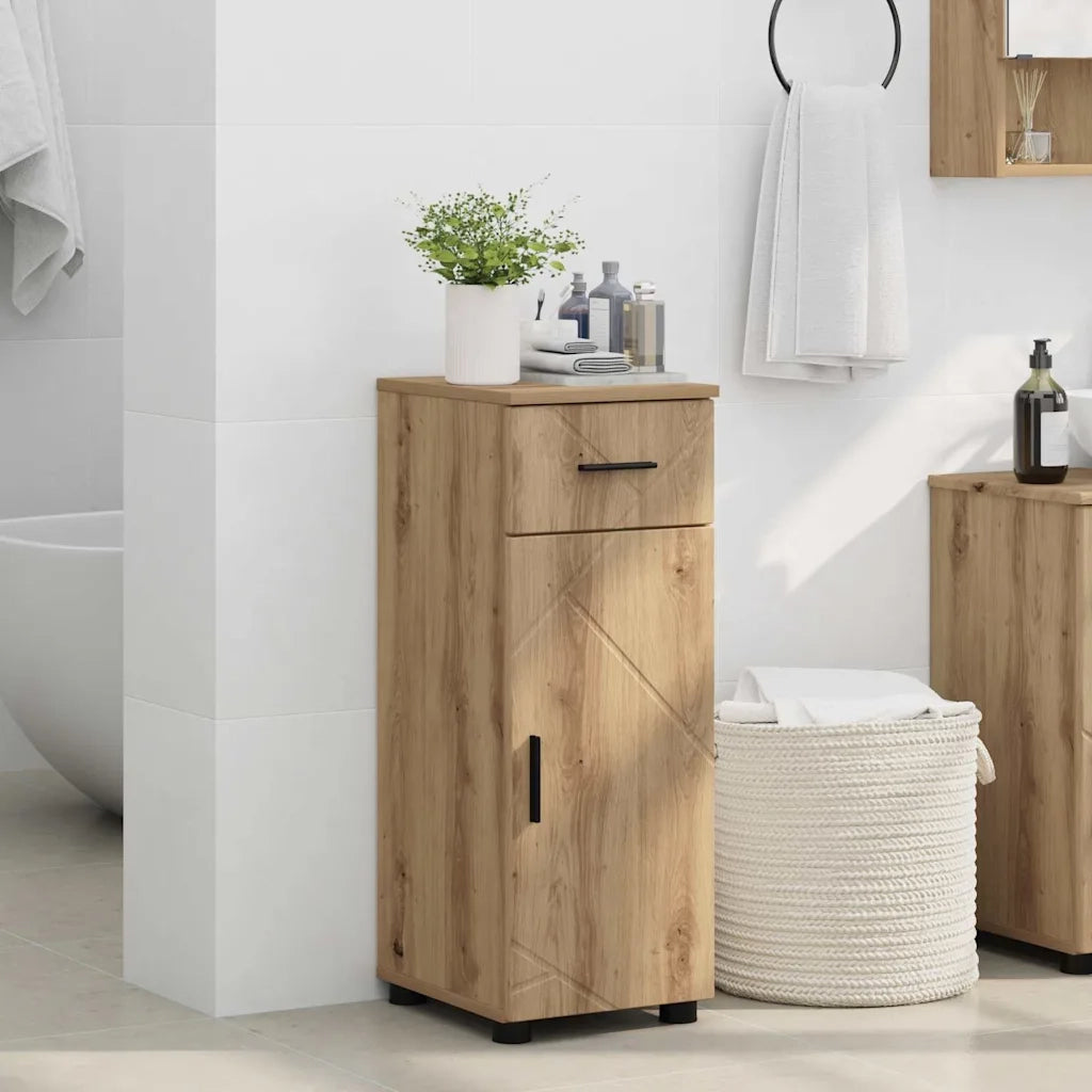 Mobile da Bagno con cassetto Rovere artigianale 30 x 35 x 80 cm