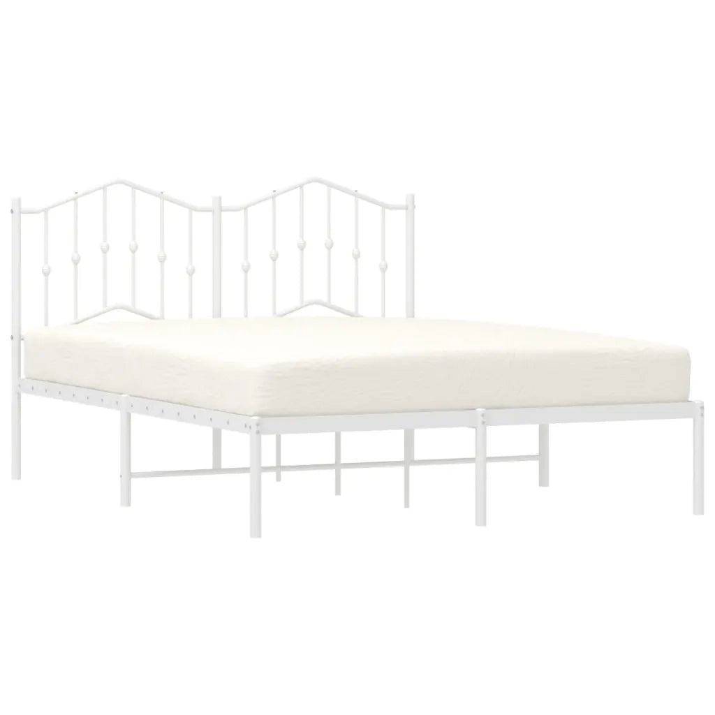 Giroletto con Testiera Metallo Bianco 140x190 cm 373838