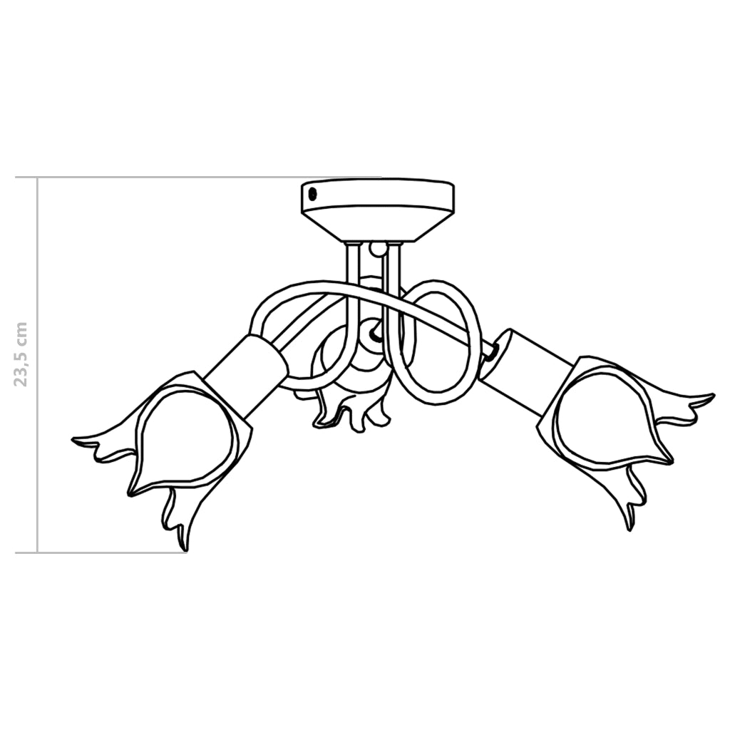 Lampadario con Paralumi in Vetro per 3 Lampadine E14 Tulipano 289227
