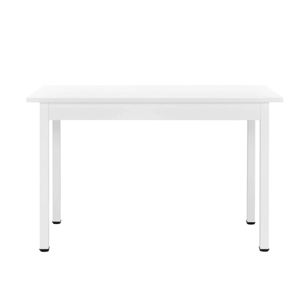 Cucina sala da pranzo tavolo da pranzo 120 cm con 4 sedie bianche rivestite bianche 03_0003980