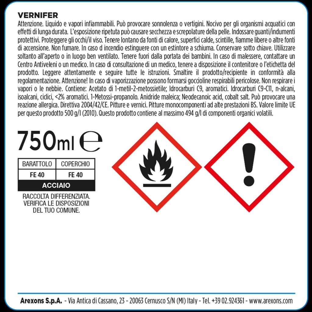 Smalto Antiruggine Vernifer Arexons 4868 Bianco Brillante Ml 750