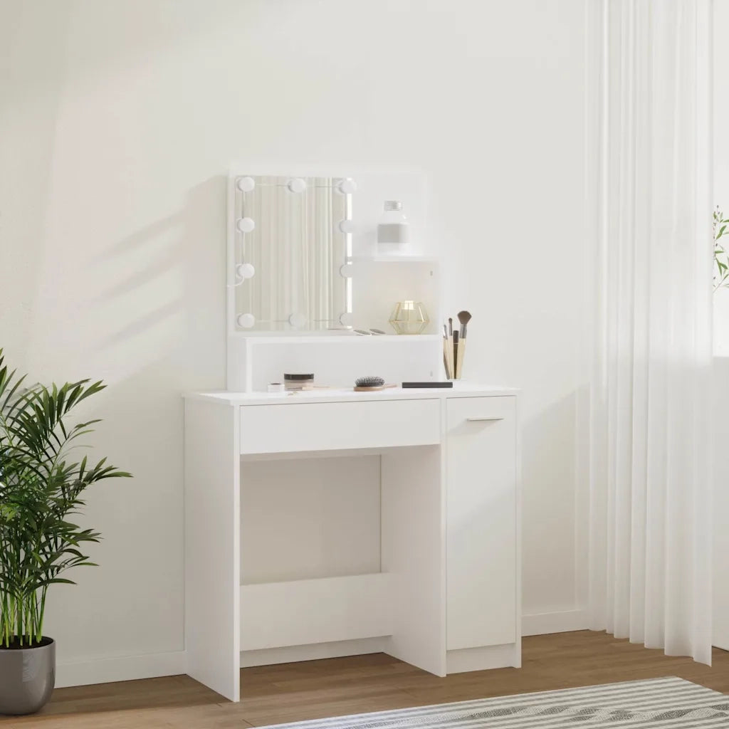 Toeletta con LED Bianca 86,5x35x136 cm 808810