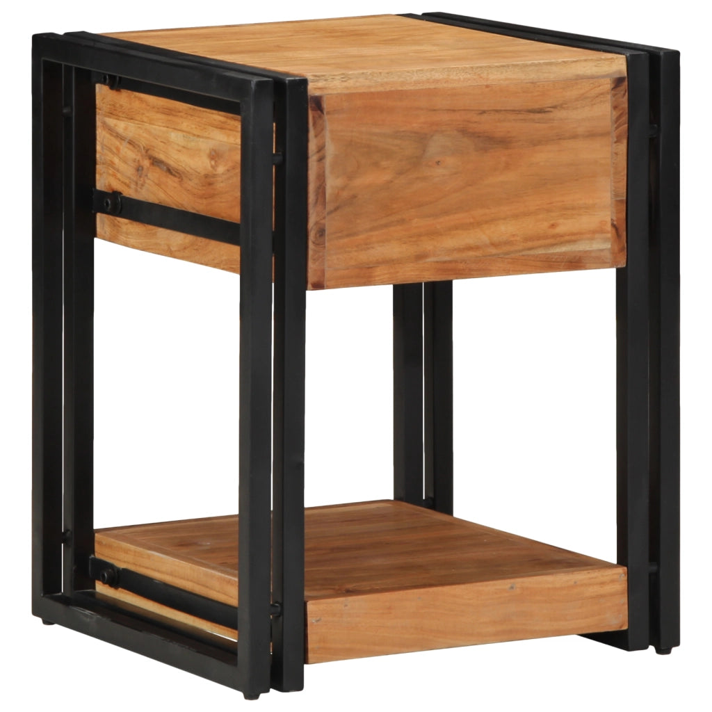 Comodini 2 pezzi 40x40x50 cm Legno massello di acacia