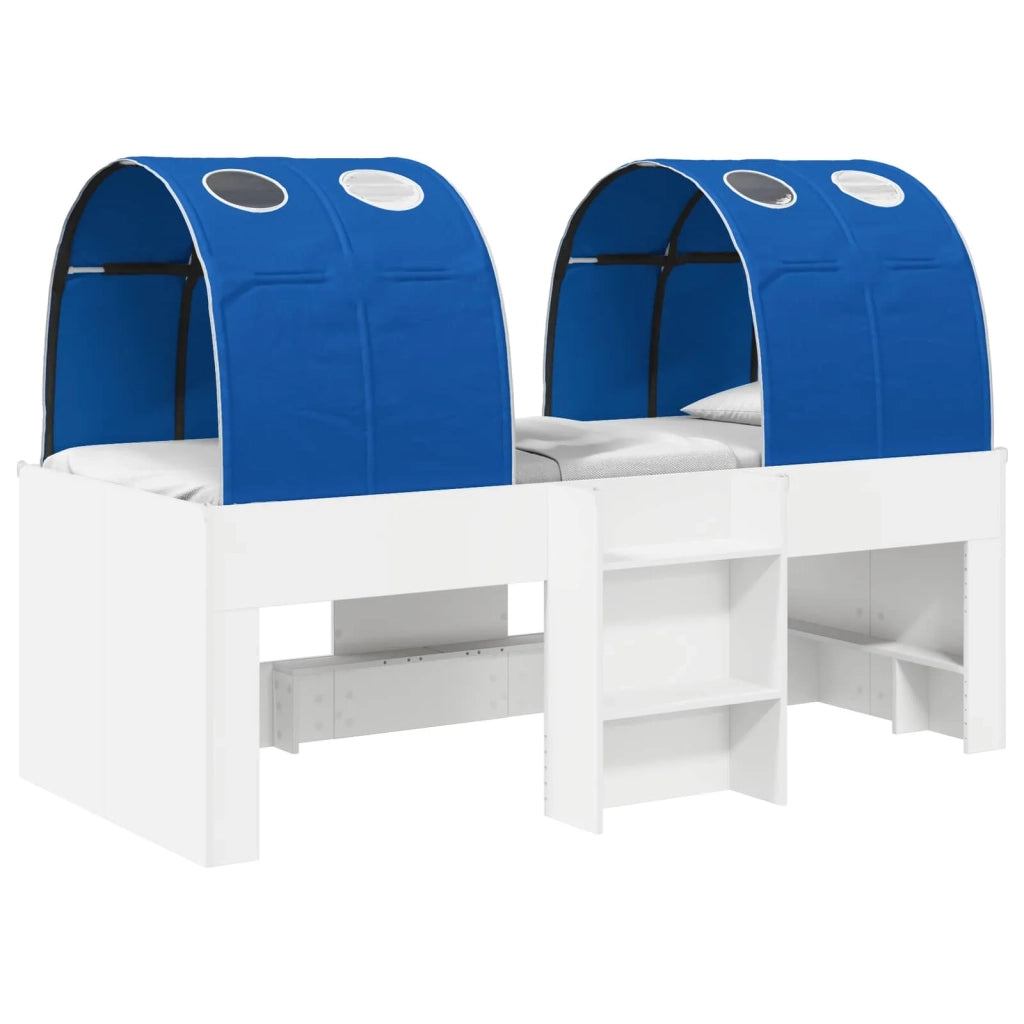 Letto Alto per Bambini con Tunnel Bianco e Blu 3423535
