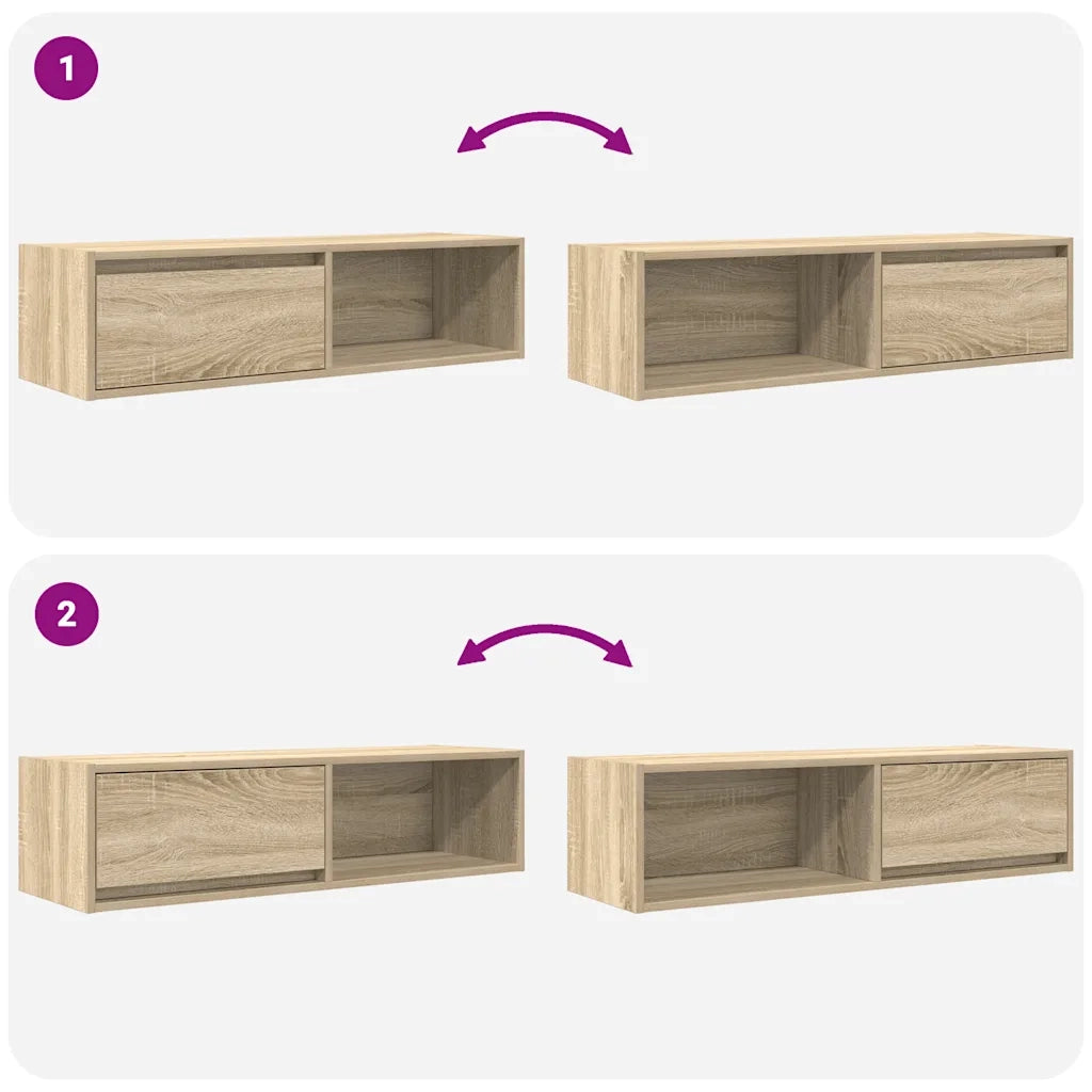 Mobili TV 2 pz Rovere Sonoma 100x31x25,5cm in Legno Multistrato 861477