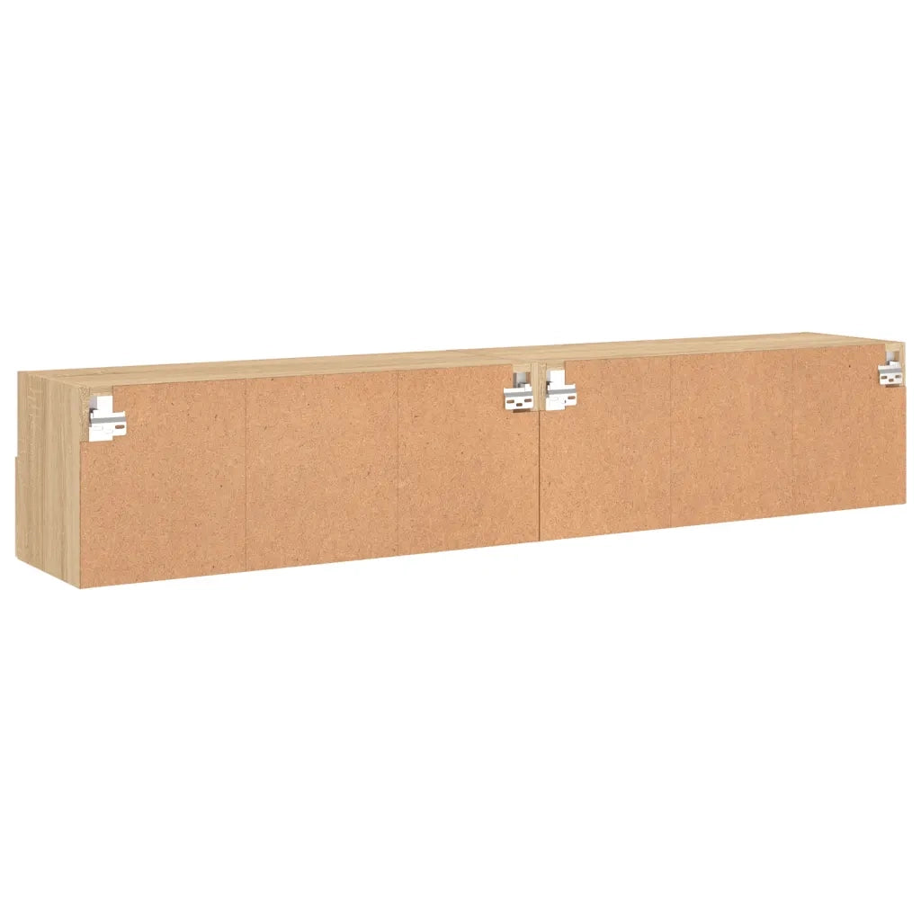 Mobili TV Parete 2pz Rovere Sonoma 80x30x30cm Legno Multistrato 836873