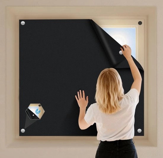 Tende di oscuramento a magneti - Mix di cotone e lino - Zonatura - Camere da bambini - 60 x 73 cm - Senza fori - Tende
