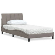 Letto con Materasso Hanko Tortora 100x200 cm in Tessuto