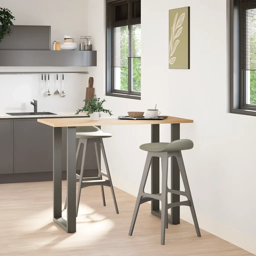 Gambe per tavolo da bar a forma di U 2 pz Antracite 60x(100-101) cm Acciaio 4013238