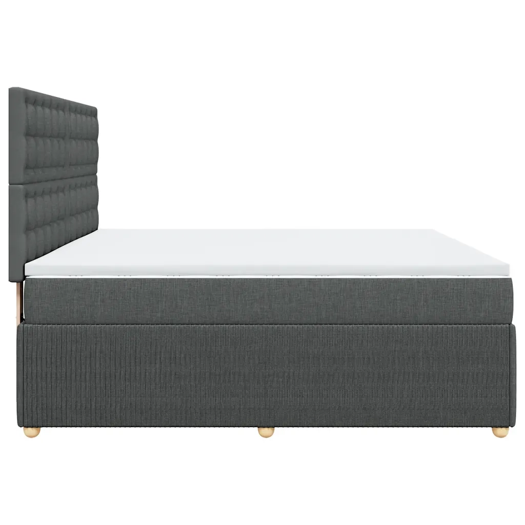 Giroletto a Molle con Materasso Grigio Scuro 180x200 cm Tessuto