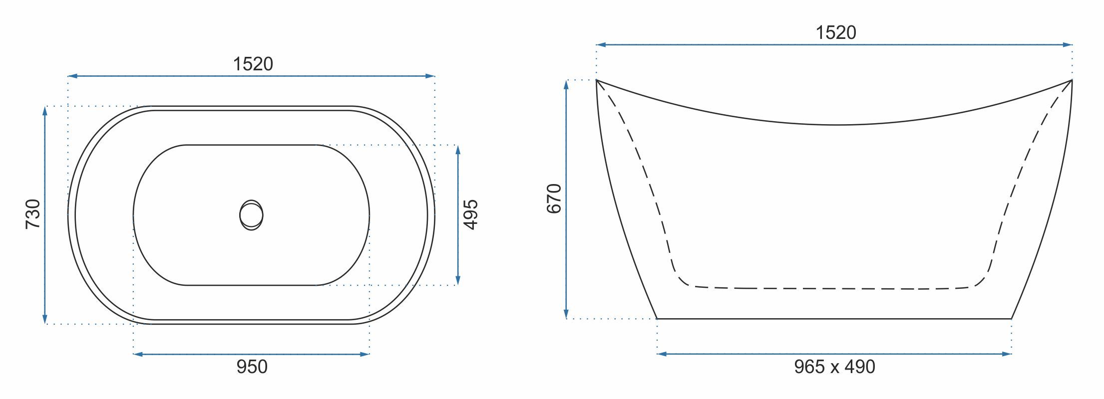 Vasca Bagno Da Terra Rea Ferrano 150