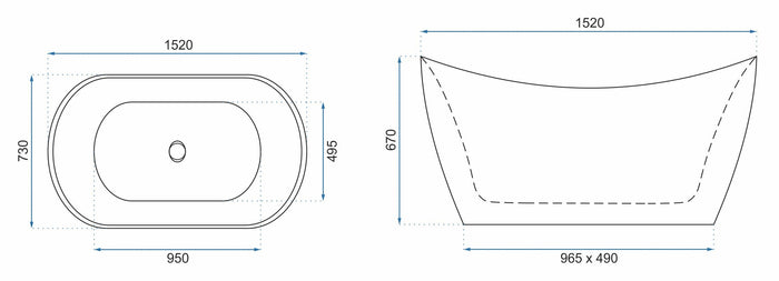 Vasca Bagno Da Terra Rea Ferrano 150