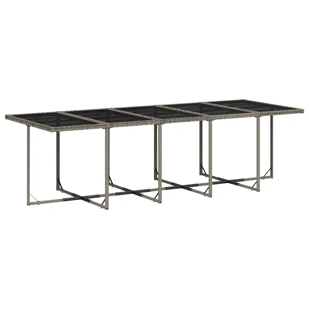 Set da Pranzo da Giardino 15 pz con Cuscini Grigio Polyrattan 3210872