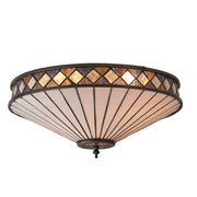 Plafoniera Tiffany FARGO vetrata rotonda 2xE27 60W