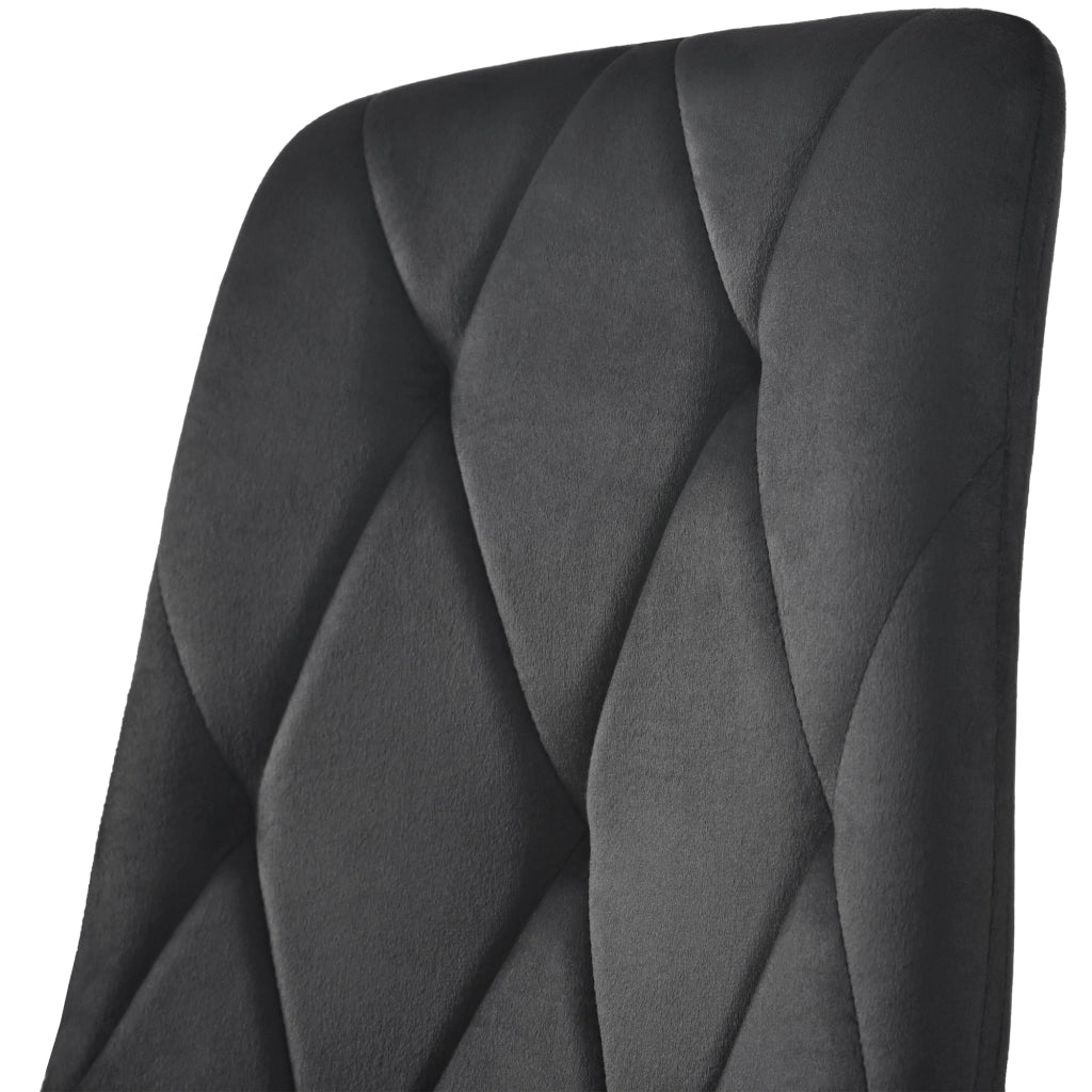 SEDIA da pranzo in velluto nero Set da 4 pezzi