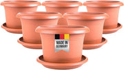 Set di 6 Piantine in Terracotta con Sostegno - Diametro 30 cm, Resistente al Gelido e Ideale per Interni e Esterni