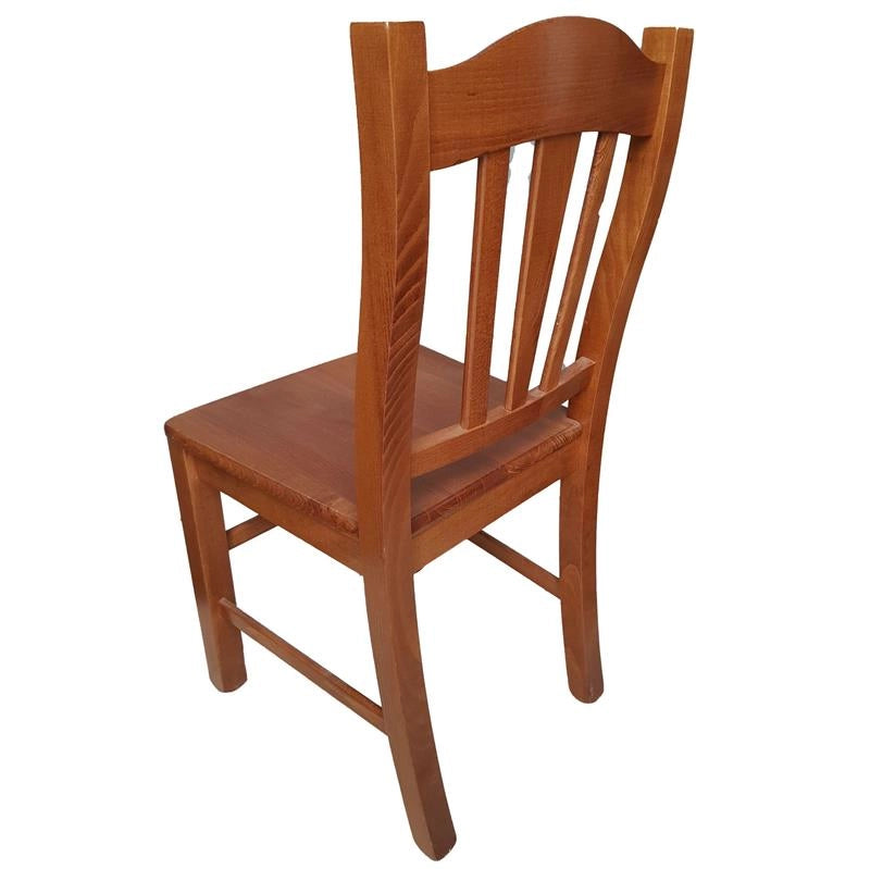 SET 4PZ SEDIA IN LEGNO MASSELLO CON SEDUTA COMPATTA E SCHIENALE ALTO LAVORATO -  COLORE NOCE 90X45X46 CM