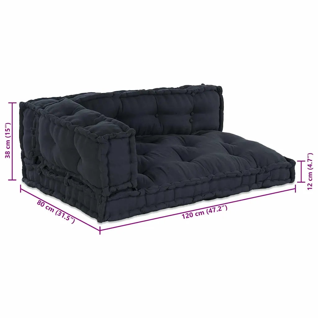 Cuscino per Divano 3 pz-Set di 3 Cuscini per Sofa Antracite Tessuto
