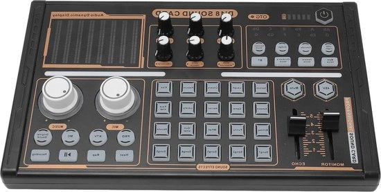 Mixer audio live scheda audio interfaccia audio effetti convertitore analogico-digitale potenza fissa 48V Bluetooth console audio registrazione podcast streaming.