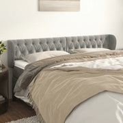 Testiera ad Orecchio-Testata con Orecchie Grigio Chiaro 183x23x78/88 cm in Velluto 503276