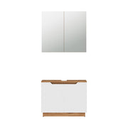 Vicco Set di mobili da bagno Rovere/bianco a strisce 2 parti