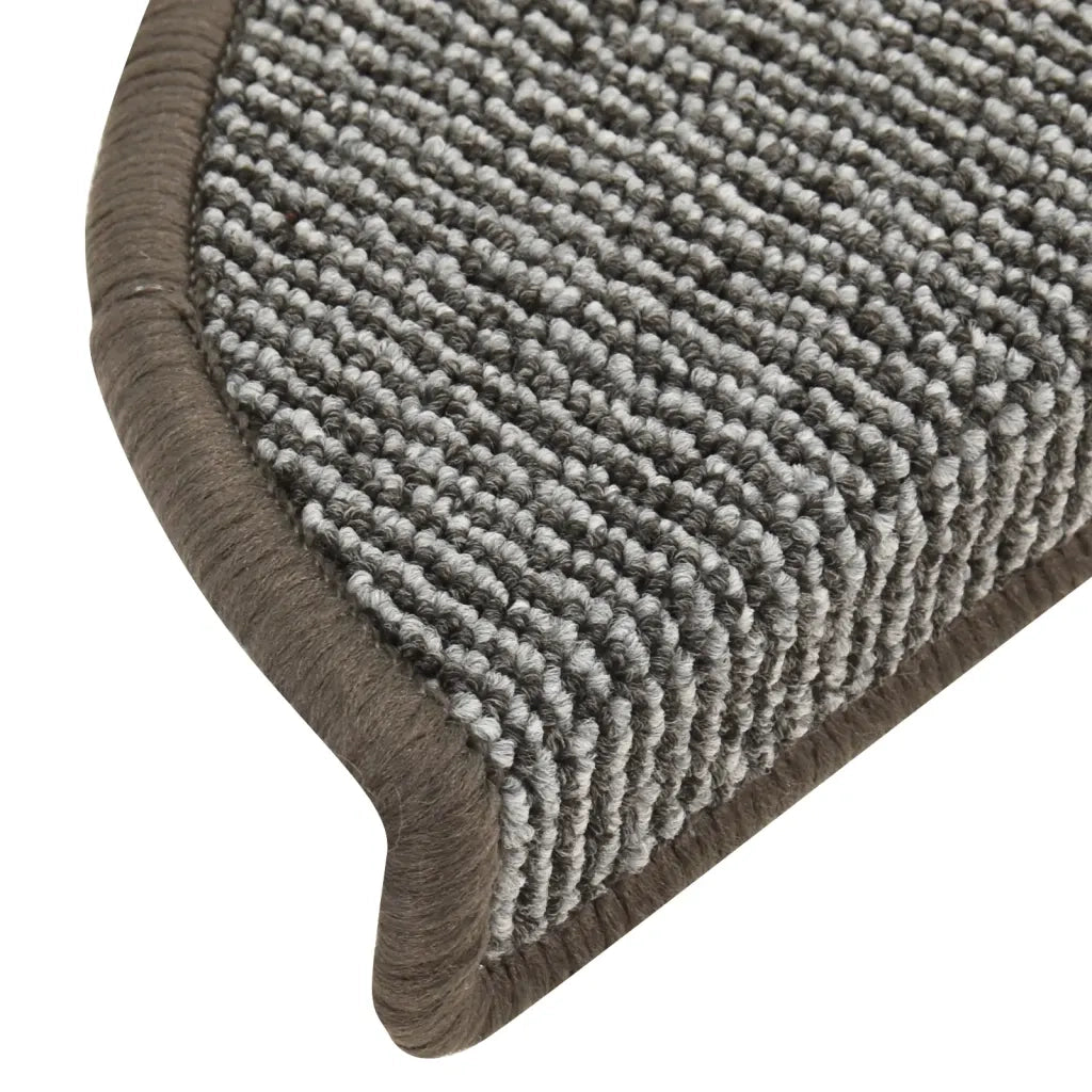 Tappetini per scale 15 pz | Gradini per Scale 56x17x3 cm Grigio Semicircolari