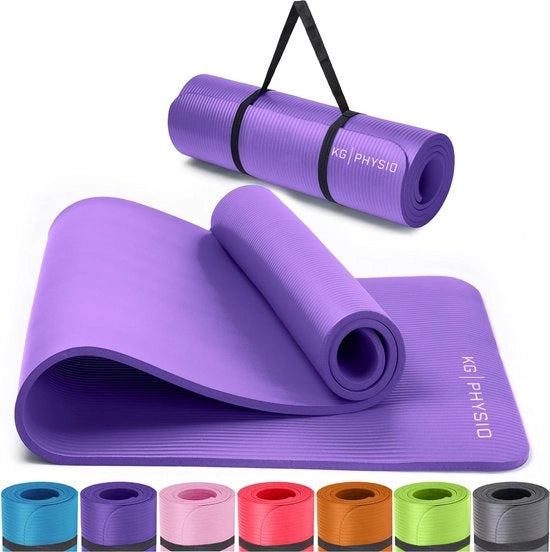 Mat di yoga antiscivolo con cinturino per le spalle - mat di yoga per allenamento a casa, HiiT e Pilates - mat di fitness, mat di sport, mat di yoga antiscivolo, 183cm x 60cm x 8mm