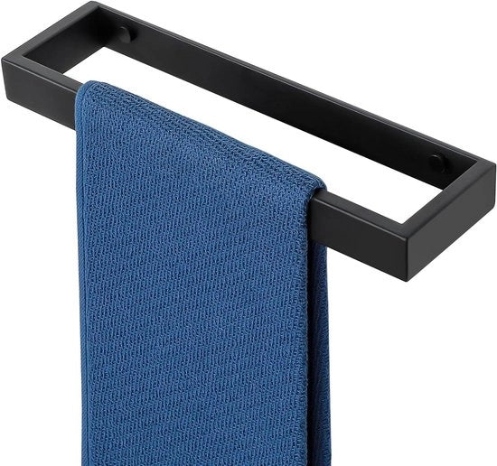 Supporto per asciugamani senza forare - Maniglione autoadesivo per asciugamani - Design innovativo - Nero - Supporto per asciugamani per Bagno e Cucina - Acciaio inossidabile - 30CM - Adatto per asciugamani - Design moderno.