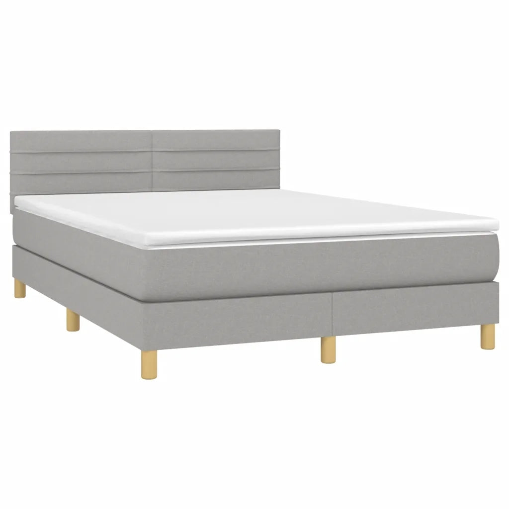 Giroletto a Molle con Materasso Grigio Chiaro 140x200cm Tessuto 3140697