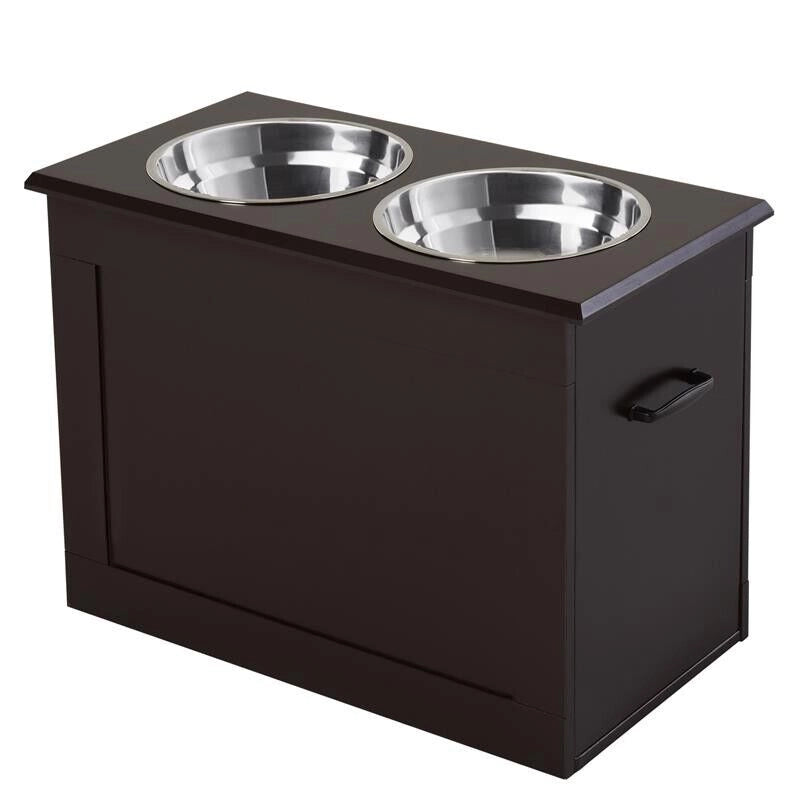 PORTACIOTOLE RIALZATO PER CANI CON 2 CIOTOLE DI 24 CM IN ACCIAIO INOX