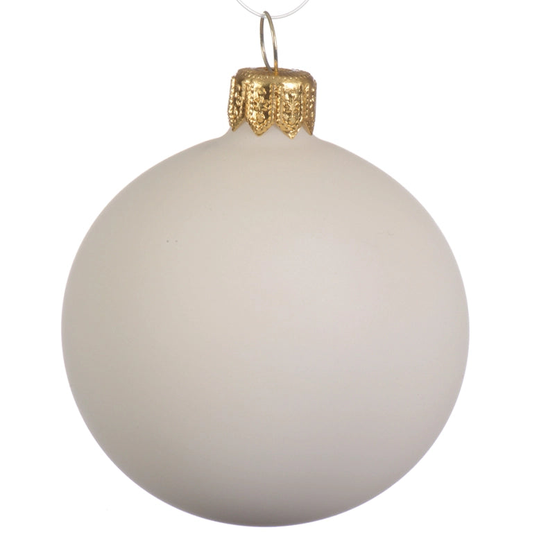 Box Da 4 Palline Di Natale Bianco Latte Opaco 10 Cm