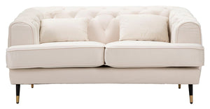 Divanetto 2 Posti Praga 146x71x86 cm in Poliestere Crema/Oro