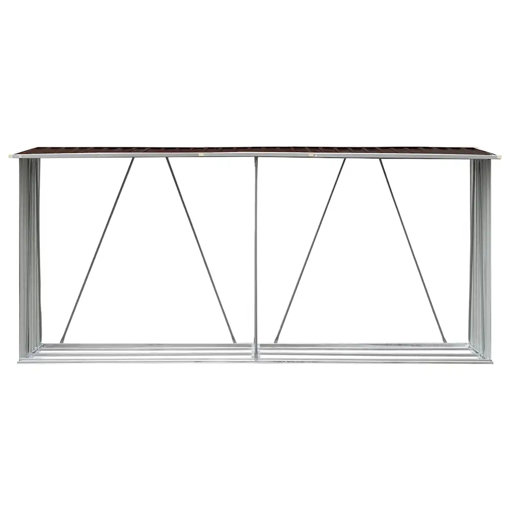 Capannone da Giardino in Acciaio Zincato 330x84x152cm Marrone 47084