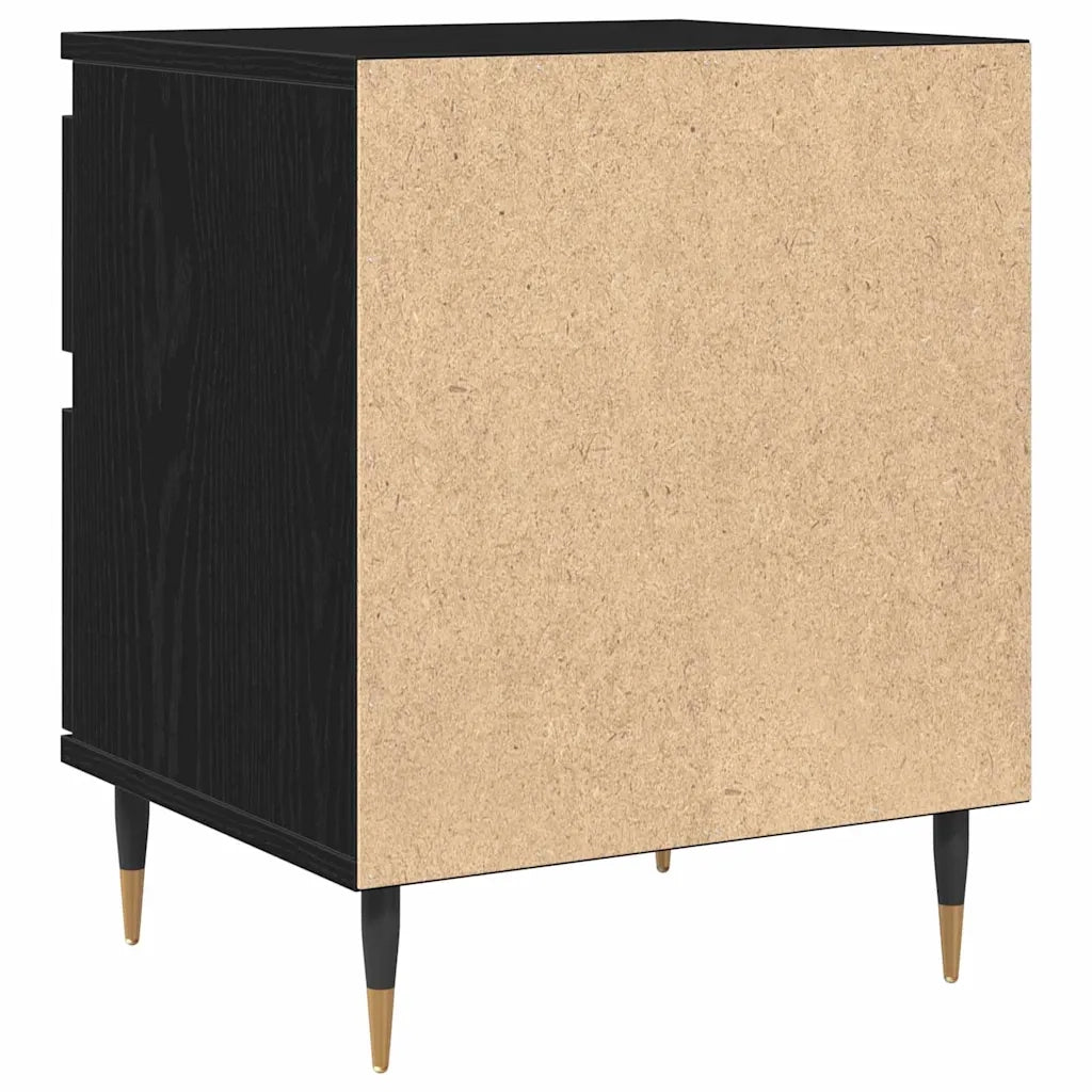 Armadio da Notte con cassetto 2 pcs Rovere Nero 40 x 35 x 50 cm 862966
