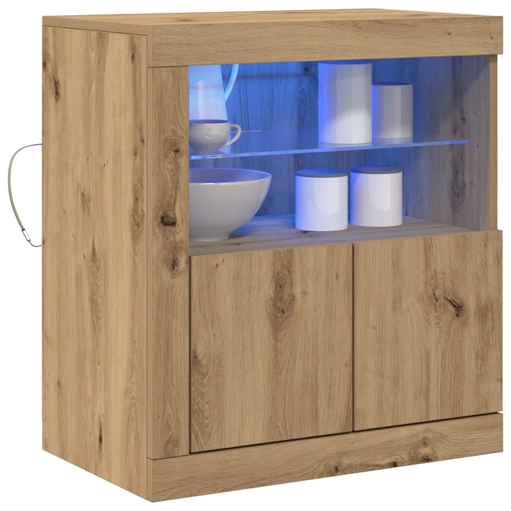 Madia LED Marrone 60,5 x 37 x 67 cm Legno multistrato 863013