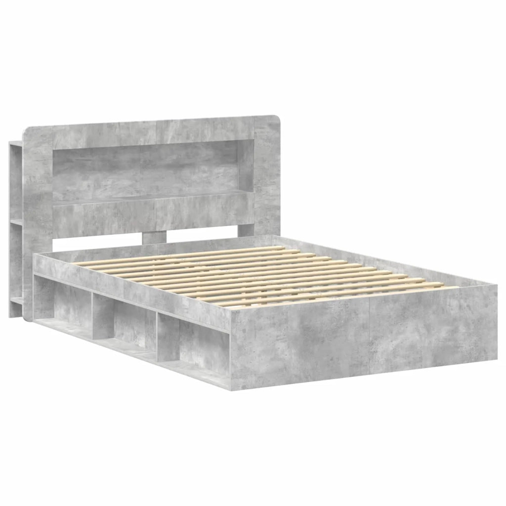 Telaio del letto con storage Grigio Cemento 140 x 190 cm