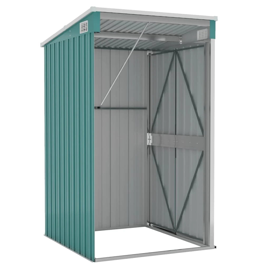 Casetta da giardino a parete 118 x 100 x 178 cm acciaio zincato verde 02_0044058