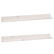2 pz Mensole da Parete | Scaffali a Parete | Ripiano a parete Bianco 110x11x9cm Legno Massello di Pino