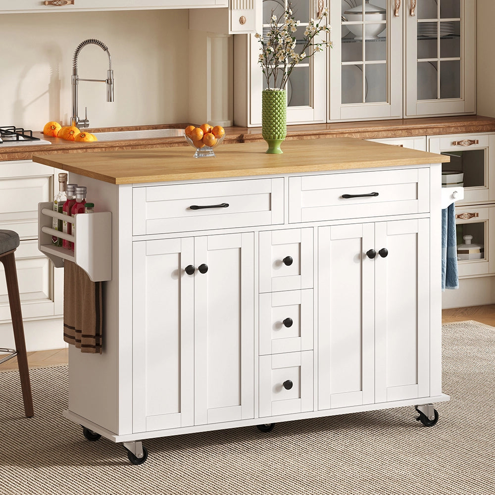 Carrello cucina - Xylo - 120x65cm 5 cassetti estensibile