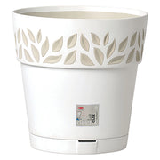 VASO TONDO 'CLOE' ø 30 x h.29 - bianco/travertino  - STEFANPLAST